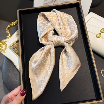Elegant Small Square Scarf for Ladies - Light And Non-Sticky Texture, Fashionable Daily Additions, Suitable for Office, Formal Occasions, And Casual Outings - Exquisite Wrap-Around Style, Luxurious Scarf, Paisley Pattern, Smooth Texture