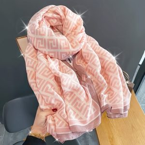 Plus Size Thin All-Match Women'S Office Scarf Warm Neck Warmer Long Checkered Style Air-Conditioned Room Shawl Versatile Decoration Elegant Temperament Long Scarf Travel Windproof Multifunctional Scarf Gift for Friends Hand Wash