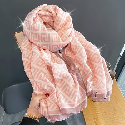 Plus Size Thin All-Match Women'S Office Scarf Warm Neck Warmer Long Checkered Style Air-Conditioned Room Shawl Versatile Decoration Elegant Temperament Long Scarf Travel Windproof Multifunctional Scarf Gift for Friends Hand Wash